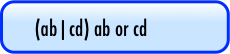 (ab|cd) ab or cd